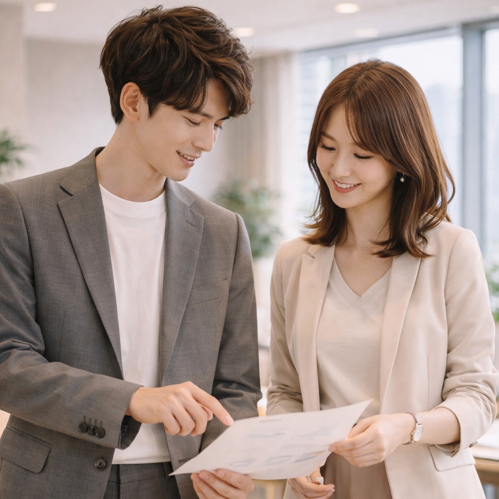 Deux personnes discutant calmement