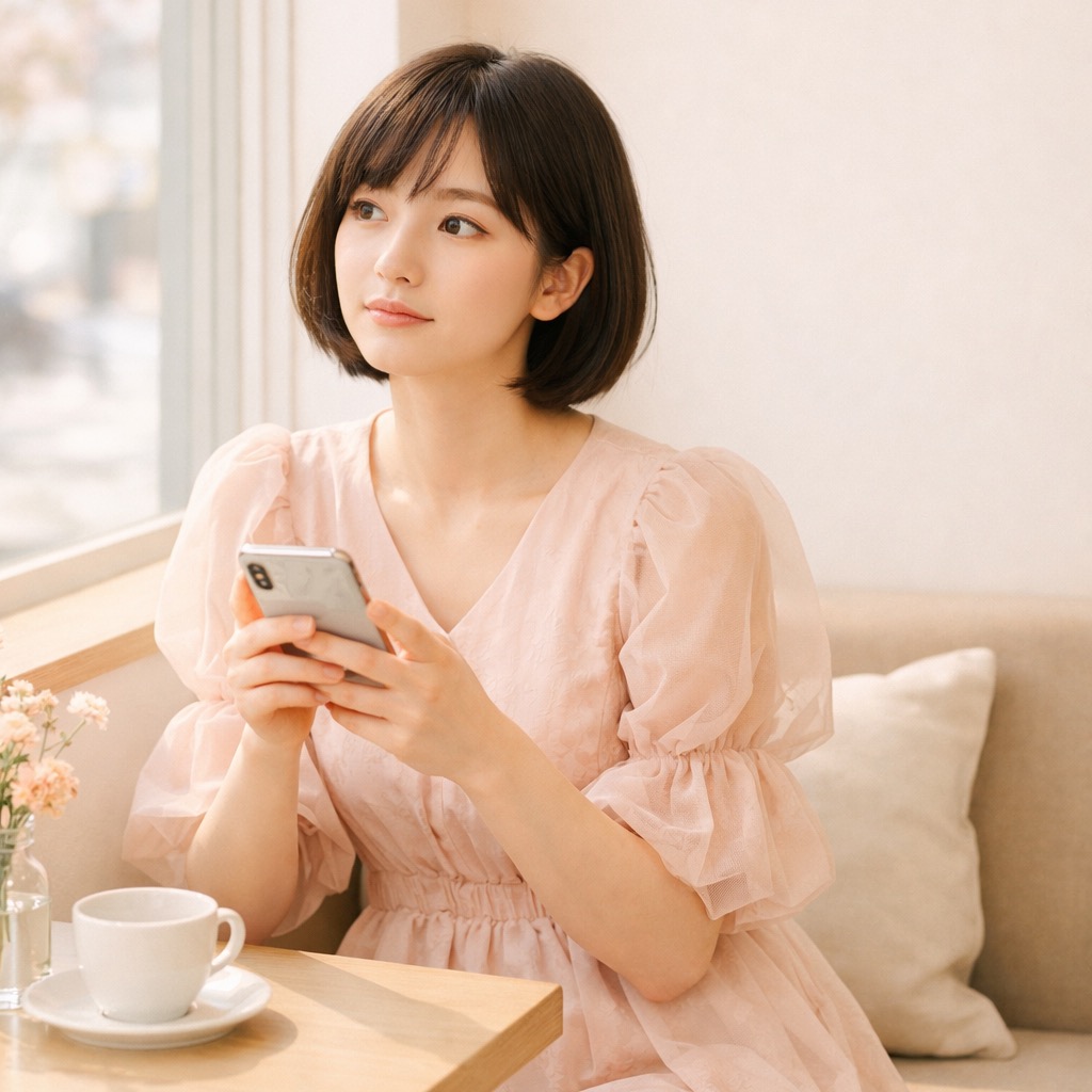 Persona revisando tranquilamente un mensaje en su smartphone